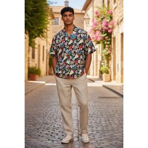 Vintage NICOLE MILLER 90's Silk Buttondown Shirt 1990 Made in USA Matchbox Small